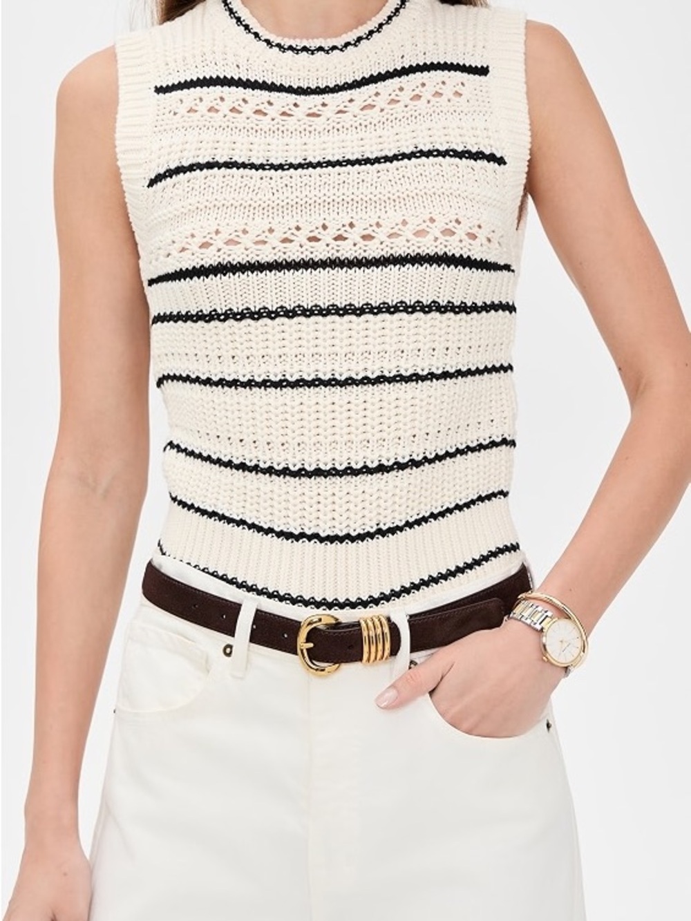 Madewell Inez brown suede gold buckle belt